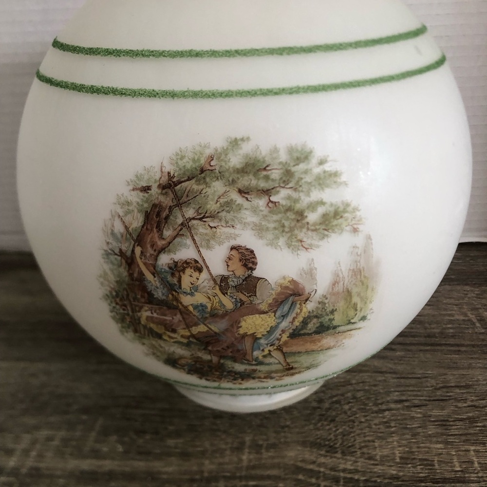 Vtg Frosted Glass Globe Shade